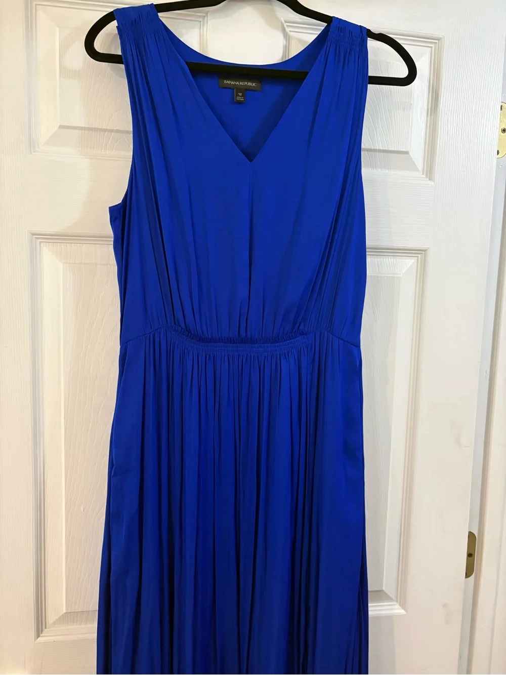 Banana Republic Sleeveless V-Neck Maxi Dress in Cobalt Blue - Picture 3 of 9